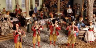 Schloss ob Ellwangen, Detail, Barockkrippe, Hochzeit zu Kana, um 1760/1770